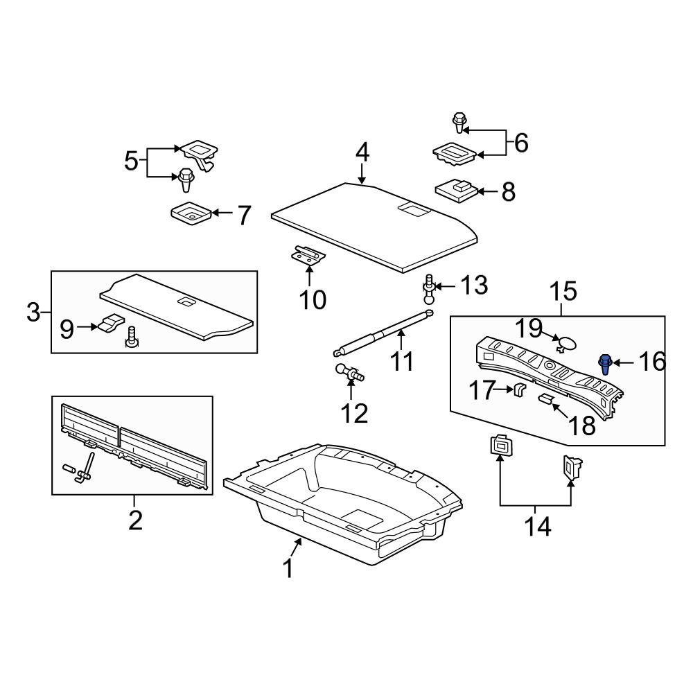 Acura Oe Sfe Liftgate Trim Scuff Plate Clip