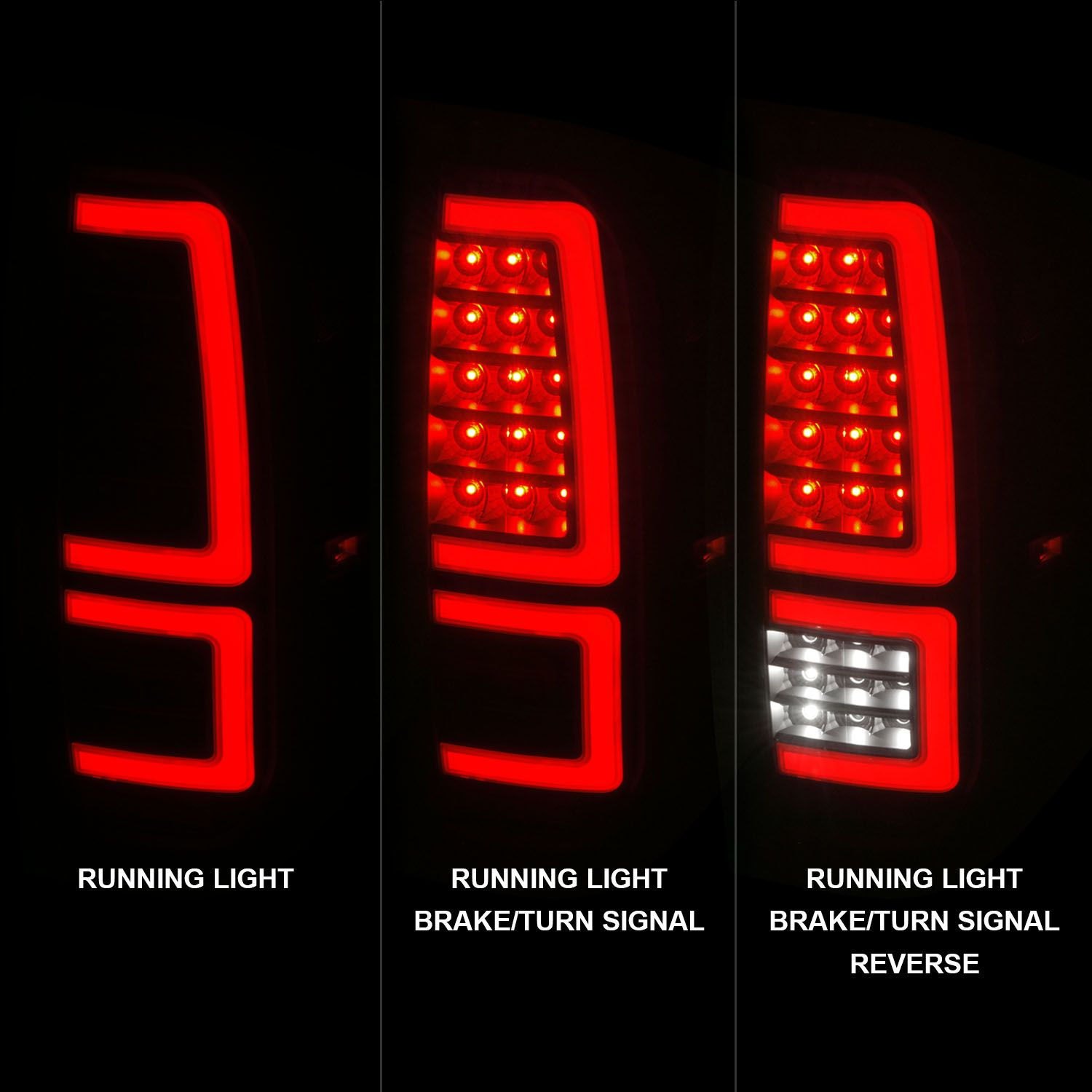 Anzo Black Sequential Fiber Optic Led Tail Lights