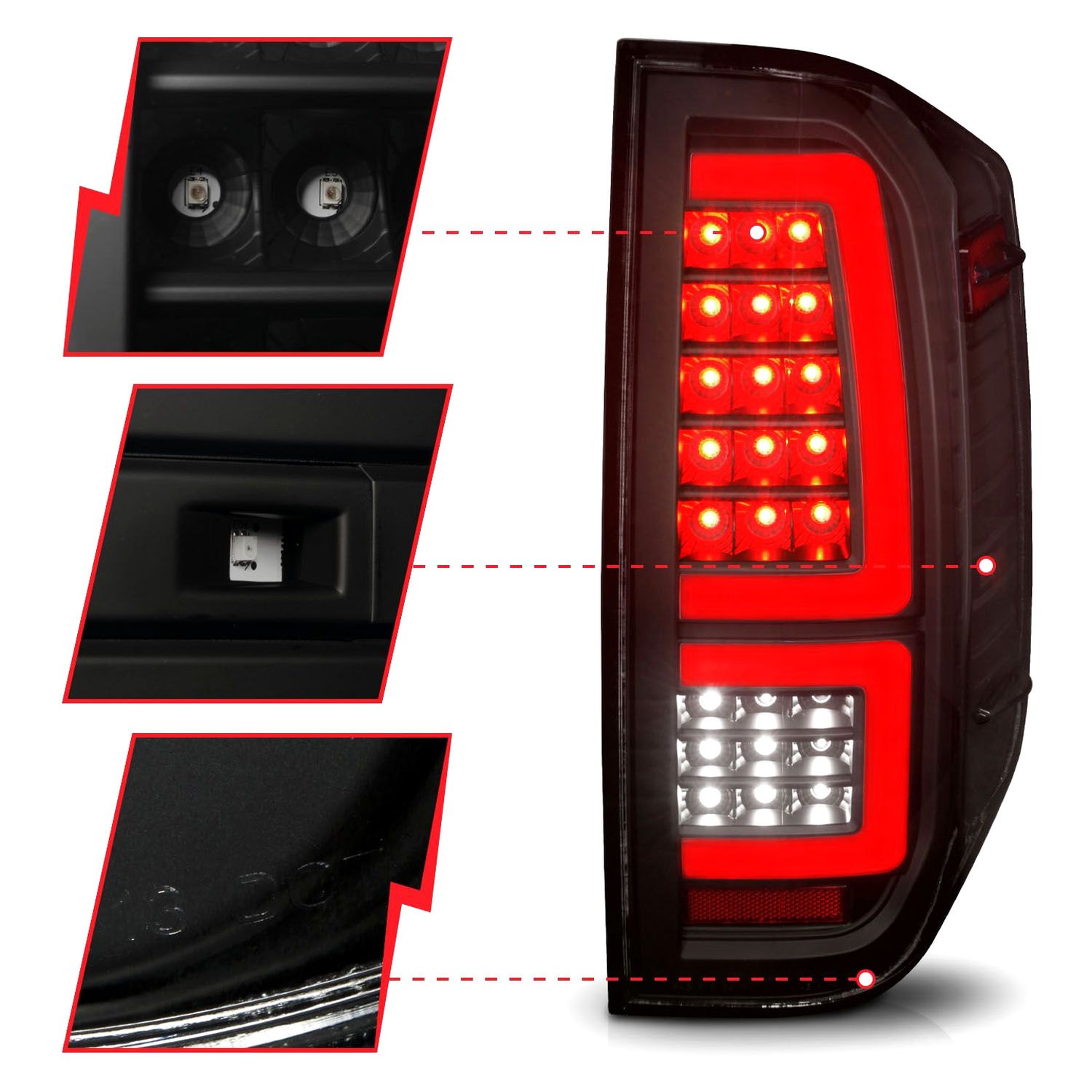 Anzo Black Smoke Sequential Fiber Optic Led Tail Lights