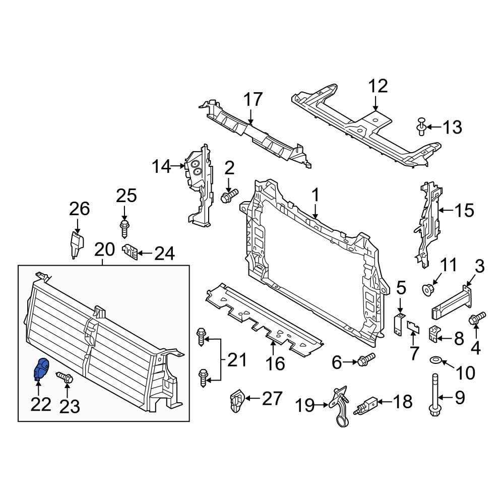 Audi Oe B Aa Front Upper Radiator Support Air Deflector Actuator