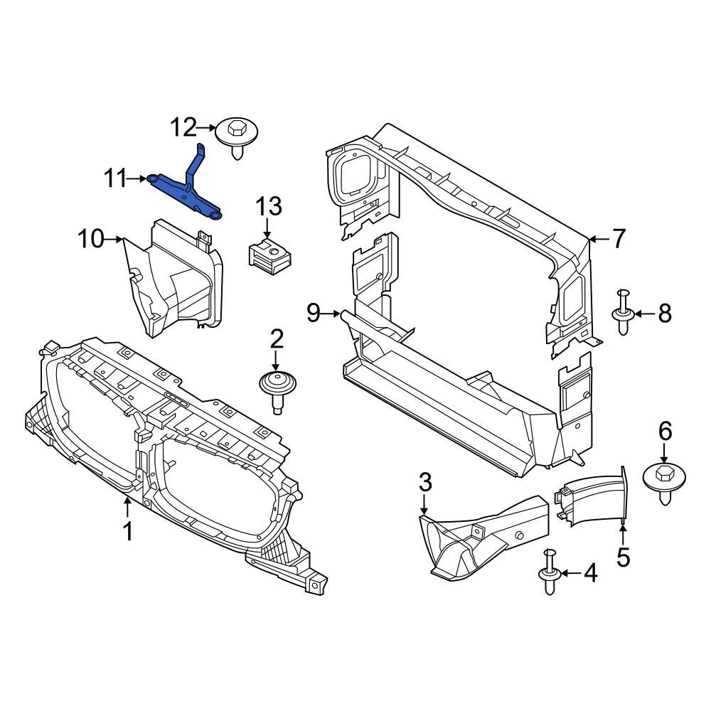 BMW OE 51647400116 Upper Radiator Support Air Duct Bracket