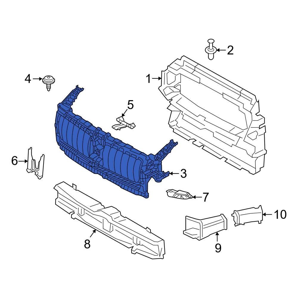 Bmw Oe A E Front Upper Radiator Support Air Deflector