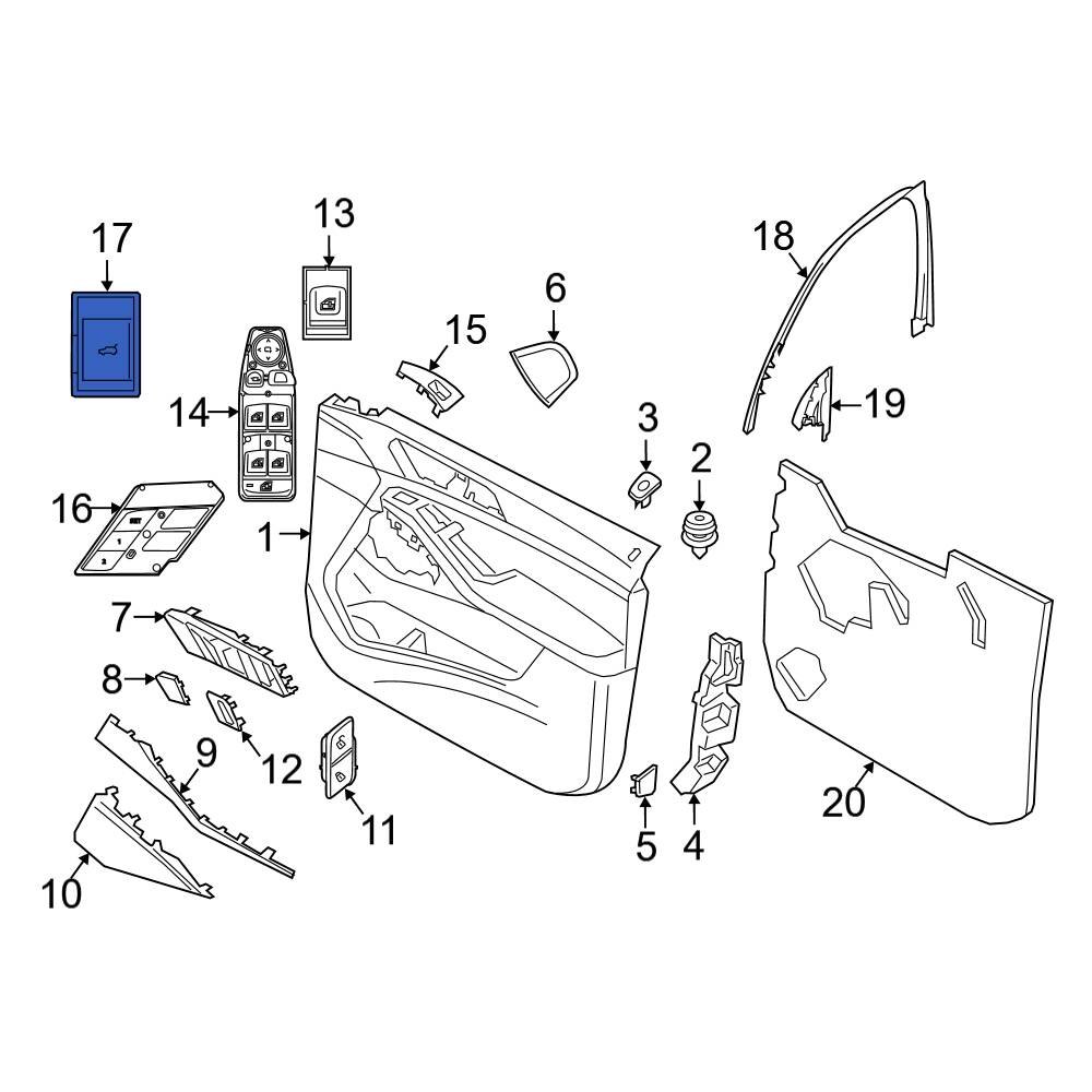 Bmw Oe Front Left Liftgate Latch Release Switch