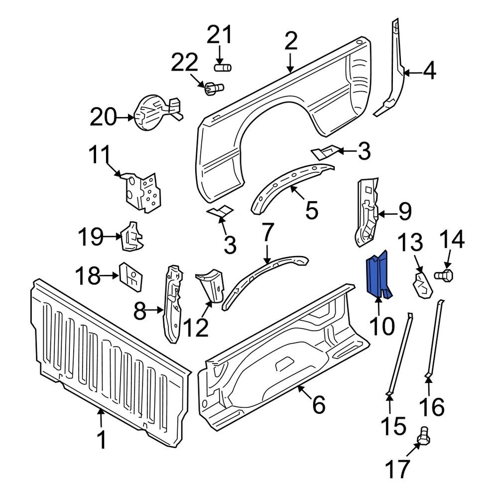 Dodge OE 55276248AB Rear Right Upper Body D Pillar Reinforcement