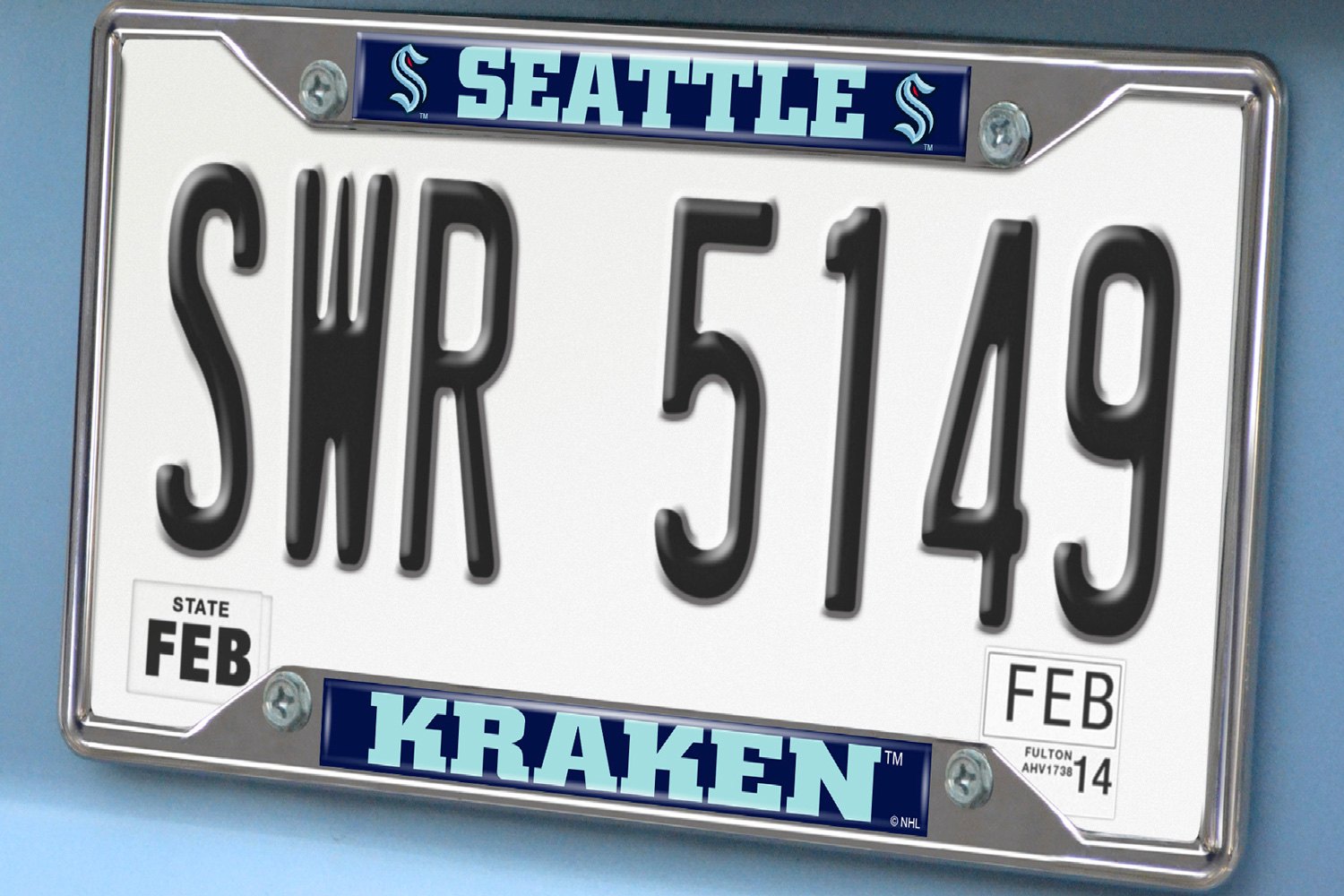 Fanmats Sport Nhl Chrome License Plate Frame With Seattle