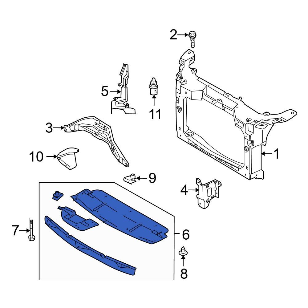 Ford OE 8F9Z8327A Front Lower Radiator Support Air Deflector