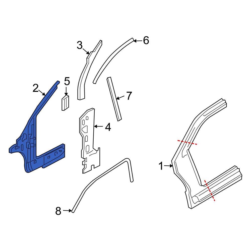 Ford Oe Ys Z A Aa Left Body A Pillar Reinforcement