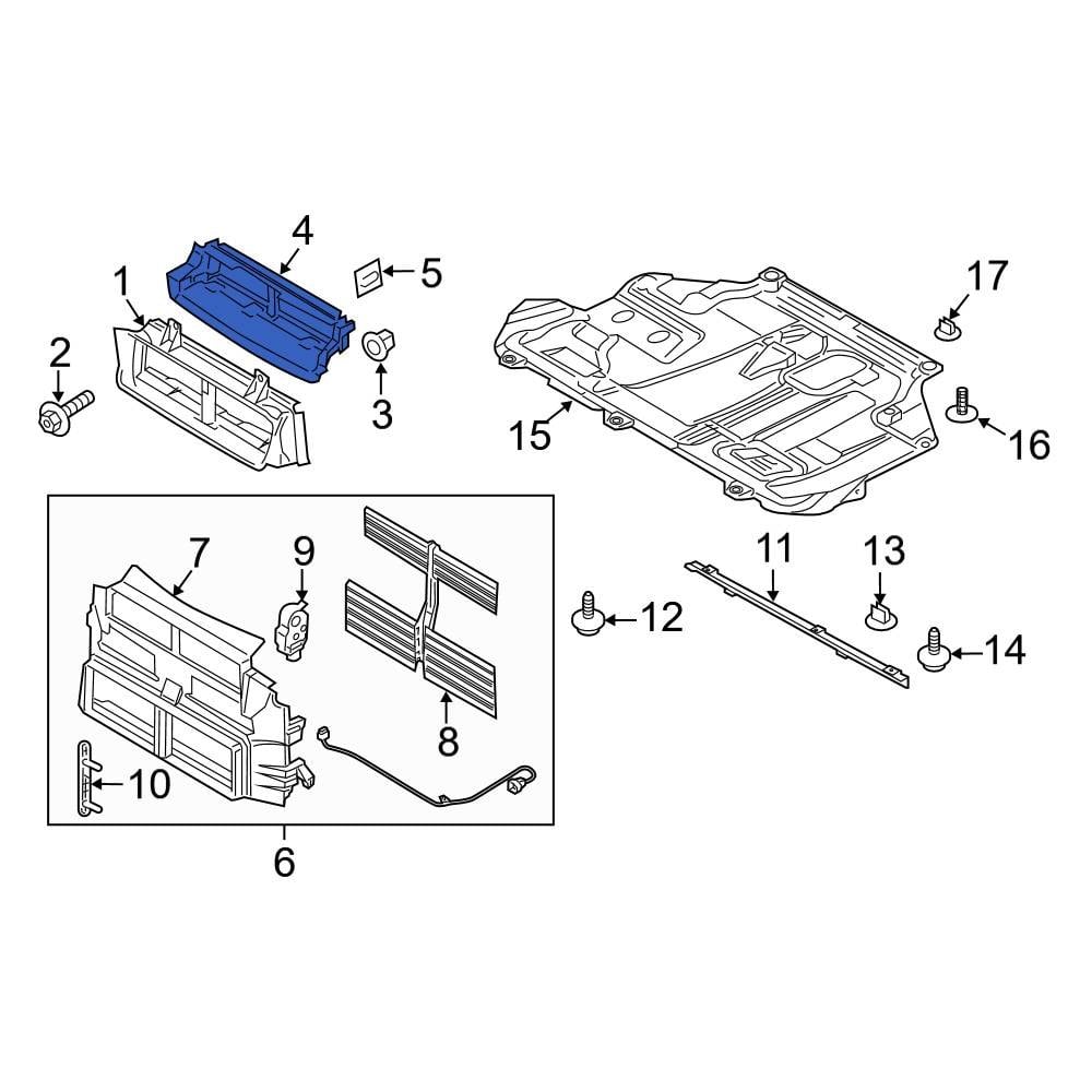 Ford Oe F Ez A Front Upper Radiator Support Air Deflector