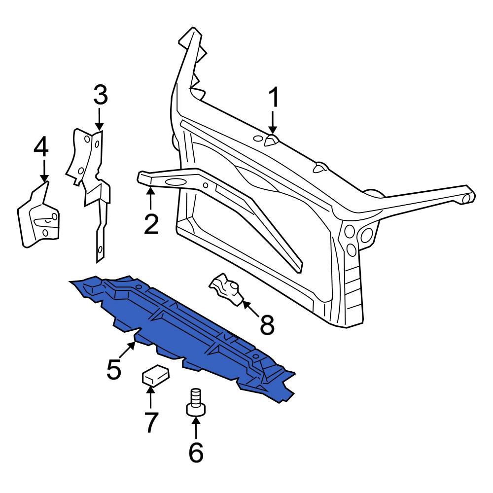 Ford Oe Ae Z A Front Lower Radiator Support Air Deflector