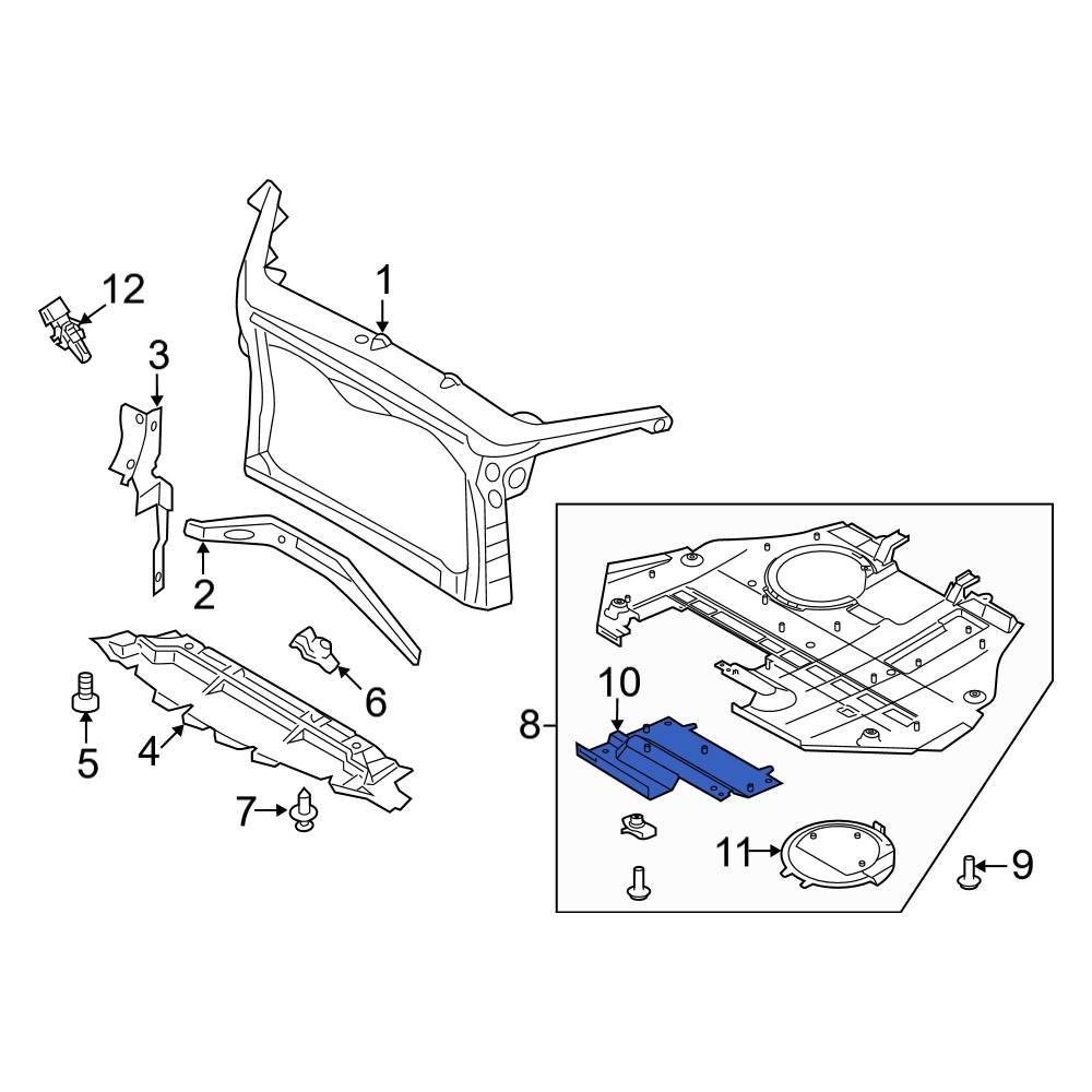 Ford OE 9E5Z54104B40B Front Lower Radiator Support Splash Shield