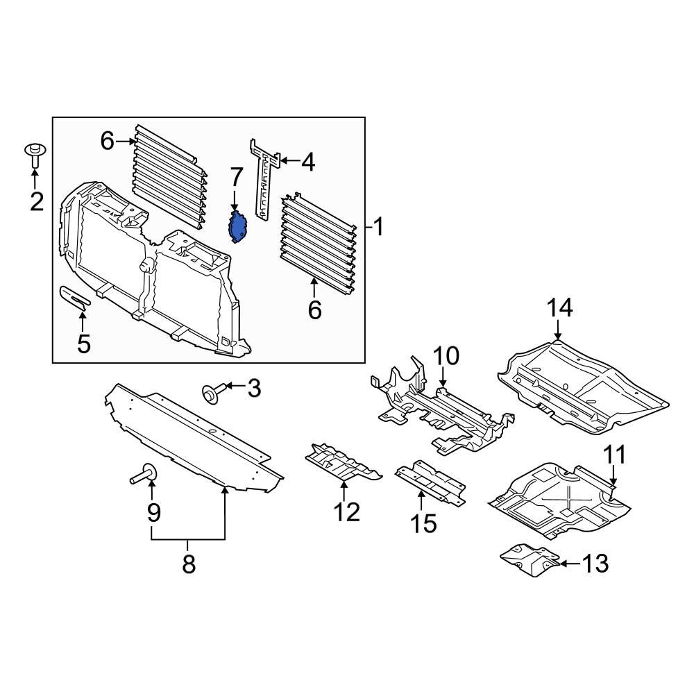 Ford OE JL3Z10884A Front Radiator Support Air Deflector Actuator