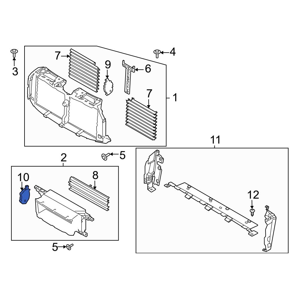 Ford OE ML3Z10884E Front Lower Radiator Support Air Deflector Actuator