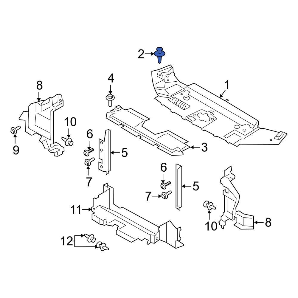 Ford Oe W S Upper Radiator Support Air Deflector Clip