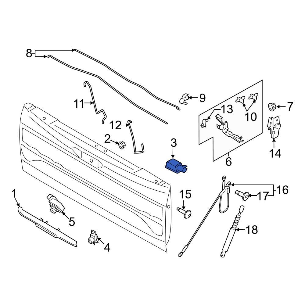 Ford OE GB5Z9C888B Rear Liftgate Latch Release Switch