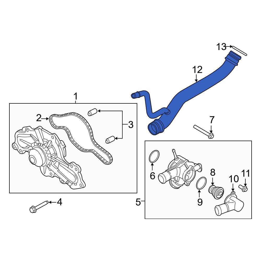 Ford Oe Dg Z A A Engine Coolant Pipe