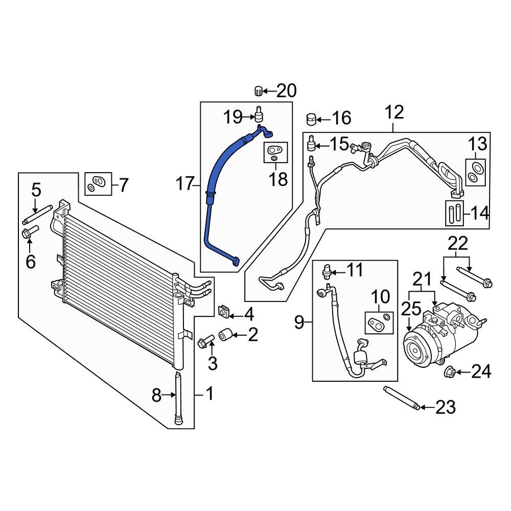 Ford OE FB5Z19867B A C Refrigerant Suction Hose