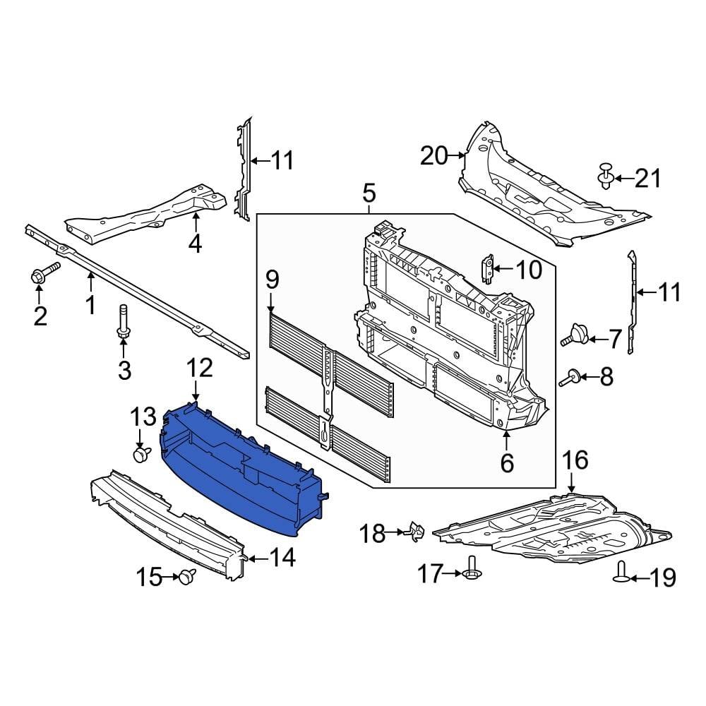 Ford OE PJ6Z8312A Front Upper Radiator Support Air Duct