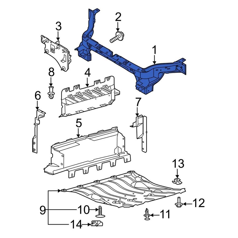 Ford Oe Lj Z D Front Radiator Support Panel