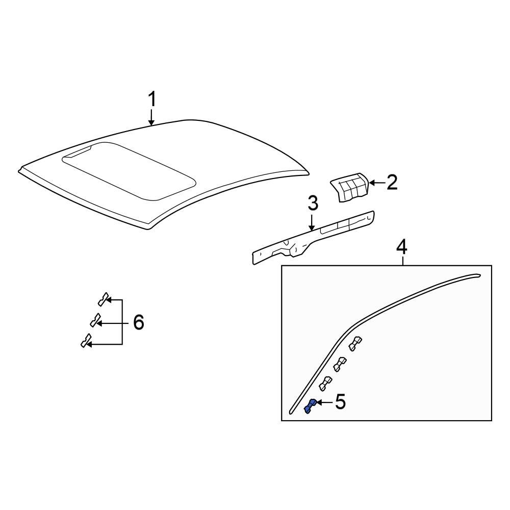 Honda OE 91571TA5A01 Roof Molding Clip