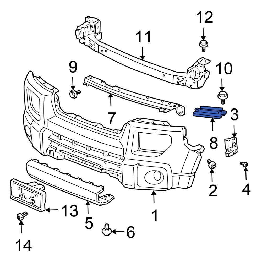 Honda OE 71143SCVA00 Front Left Bumper Cover Support Rail