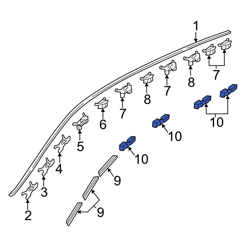 Honda OE 731563A0A01 Roof Drip Molding Clip