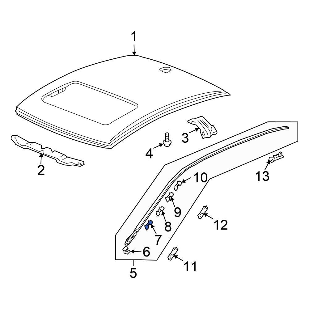 Honda Oe Sdca Left Roof Molding Clip