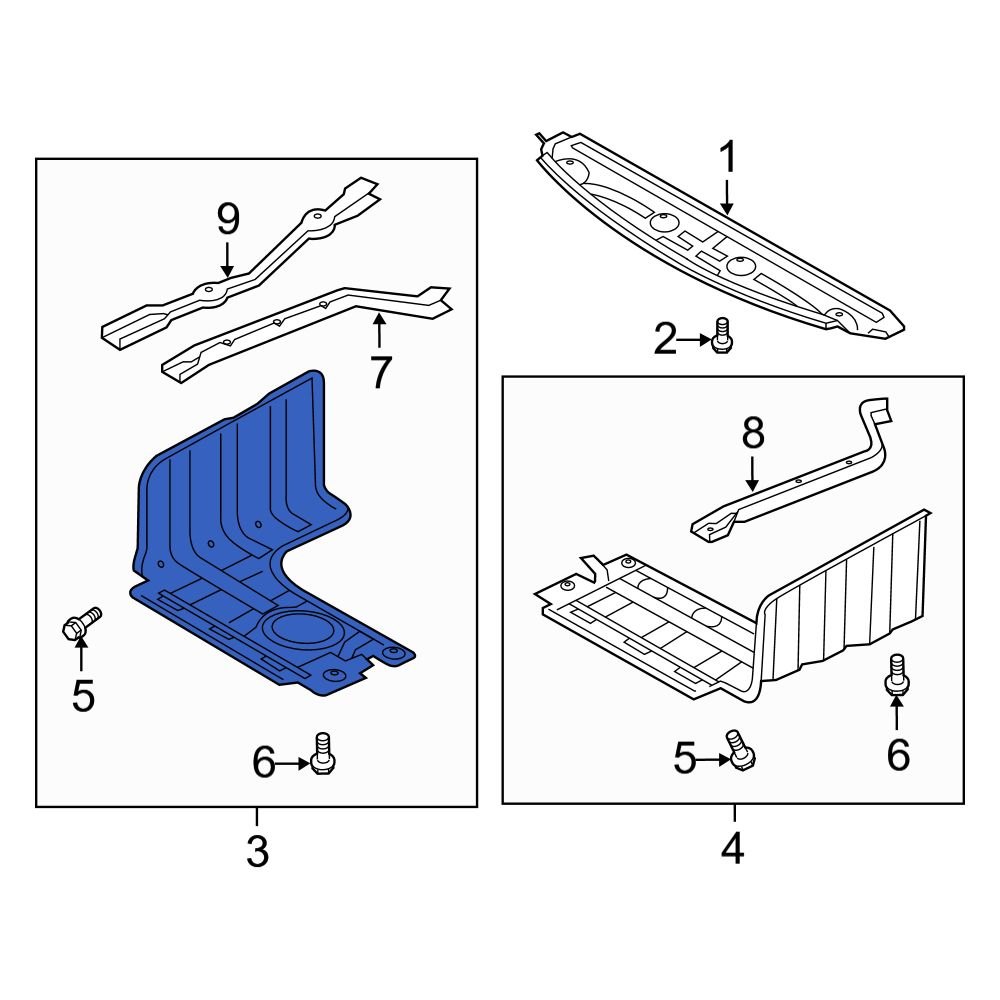 Hyundai OE 291202T000 Front Right Radiator Support Splash Shield