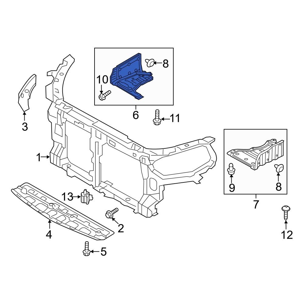 Hyundai Oe V Front Right Radiator Support Splash Shield