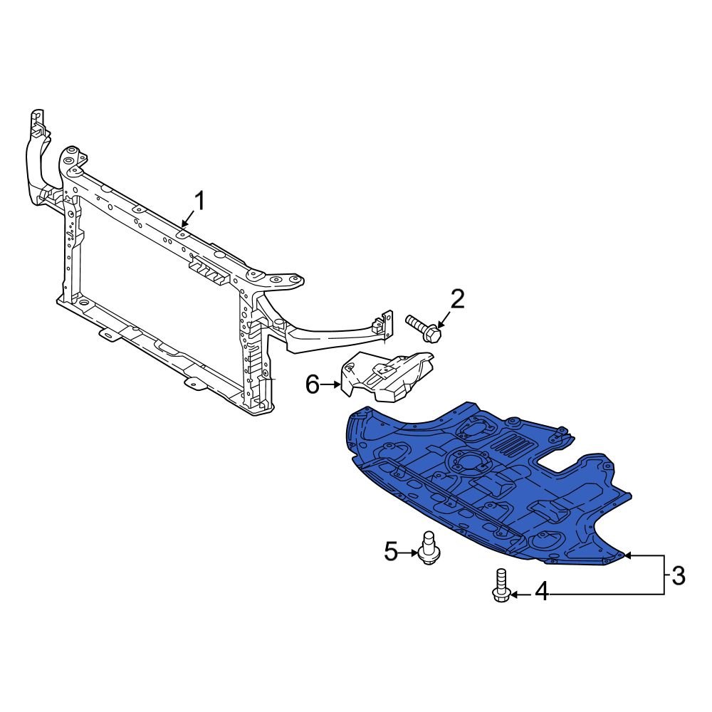 Hyundai Oe G Front Lower Radiator Support Splash Shield