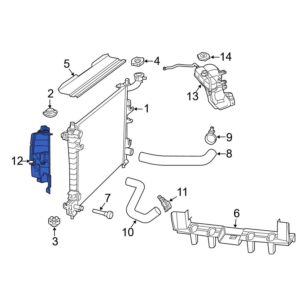 Jeep OE 68328708AA Left Radiator Support Air Deflector