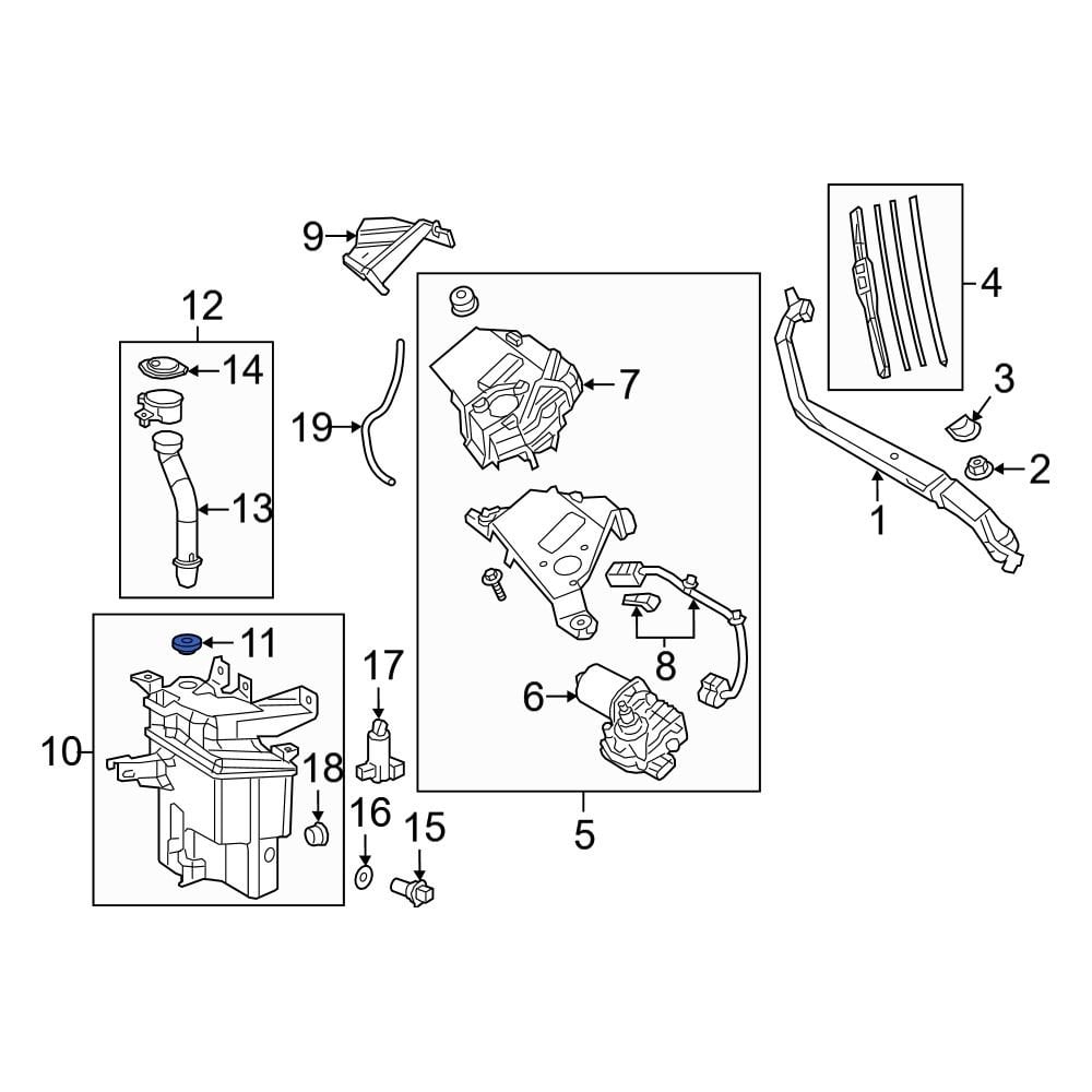 Lexus OE 8533630160 Washer Fluid Reservoir Mounting Grommet