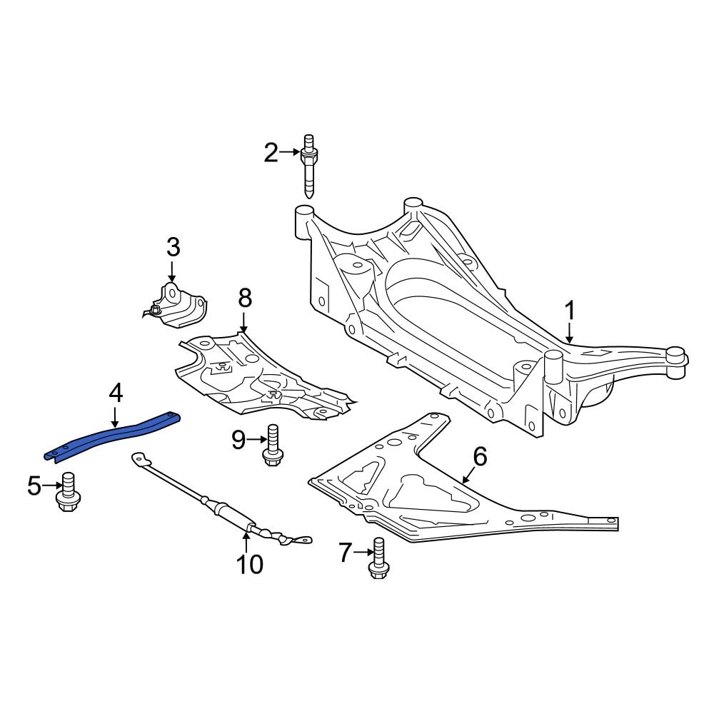 Lexus OE 5122024010 Front Left Suspension Subframe Crossmember Brace