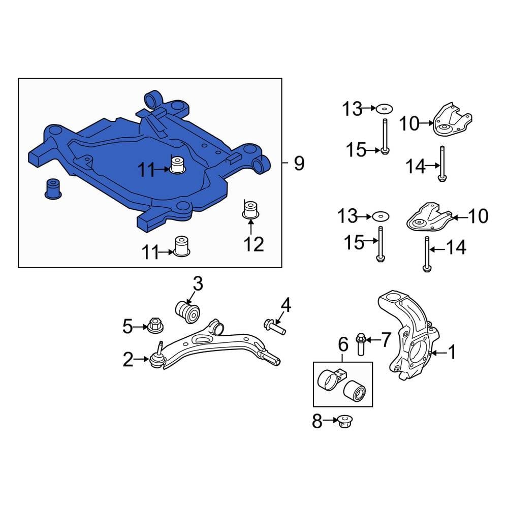 Lincoln Oe Aa Z C A Front Suspension Subframe Crossmember