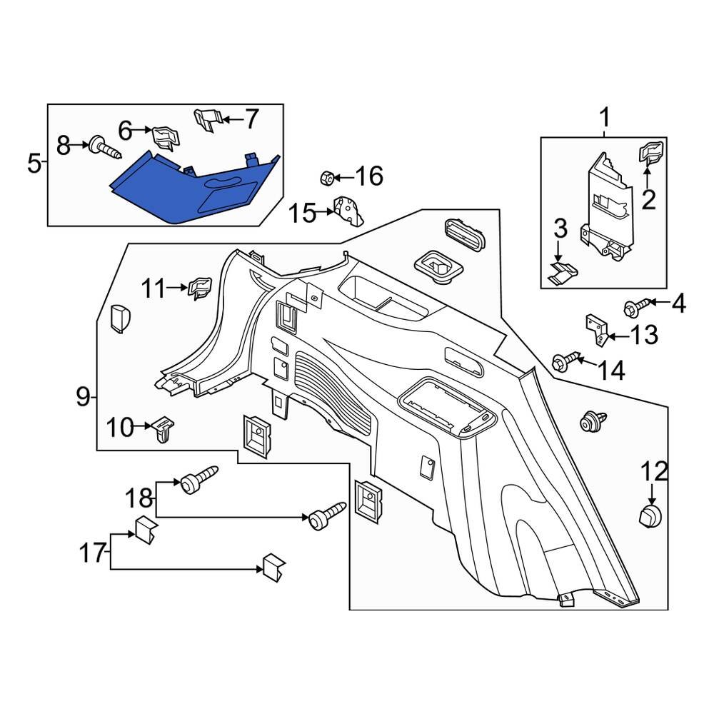 Lincoln OE W714113S439 Upper Body B Pillar Trim Panel Clip