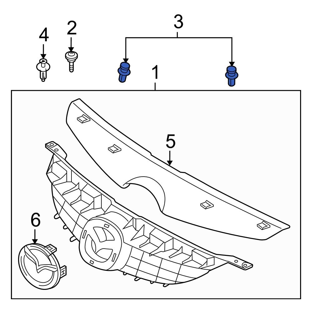 Mazda OE GD7A50EA1 Radiator Support Splash Shield Clip