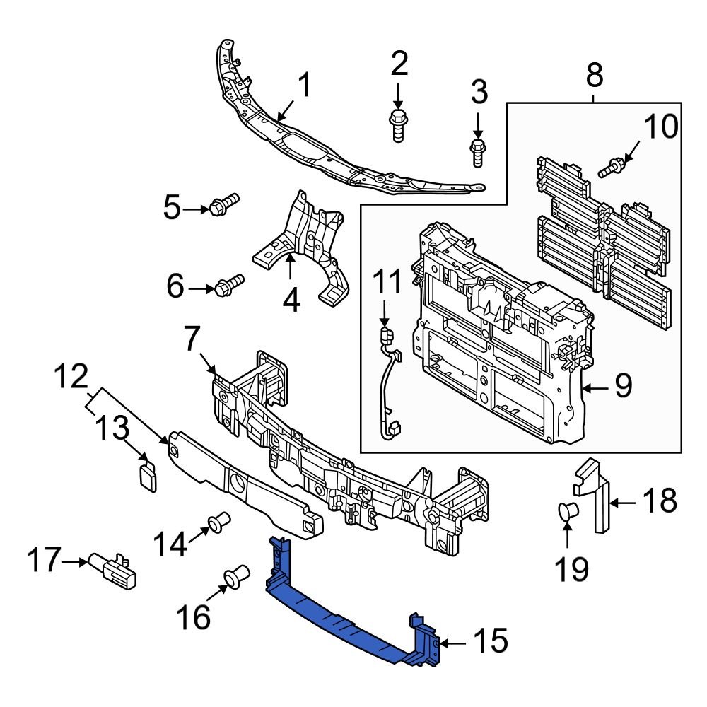 Mazda Oe Dn E A Front Radiator Support Air Duct