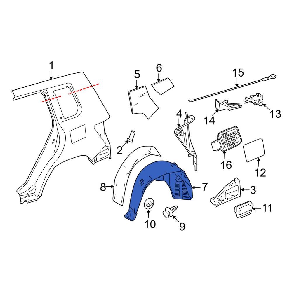 Mercedes Benz Oe Rear Right Quarter Panel Splash Shield