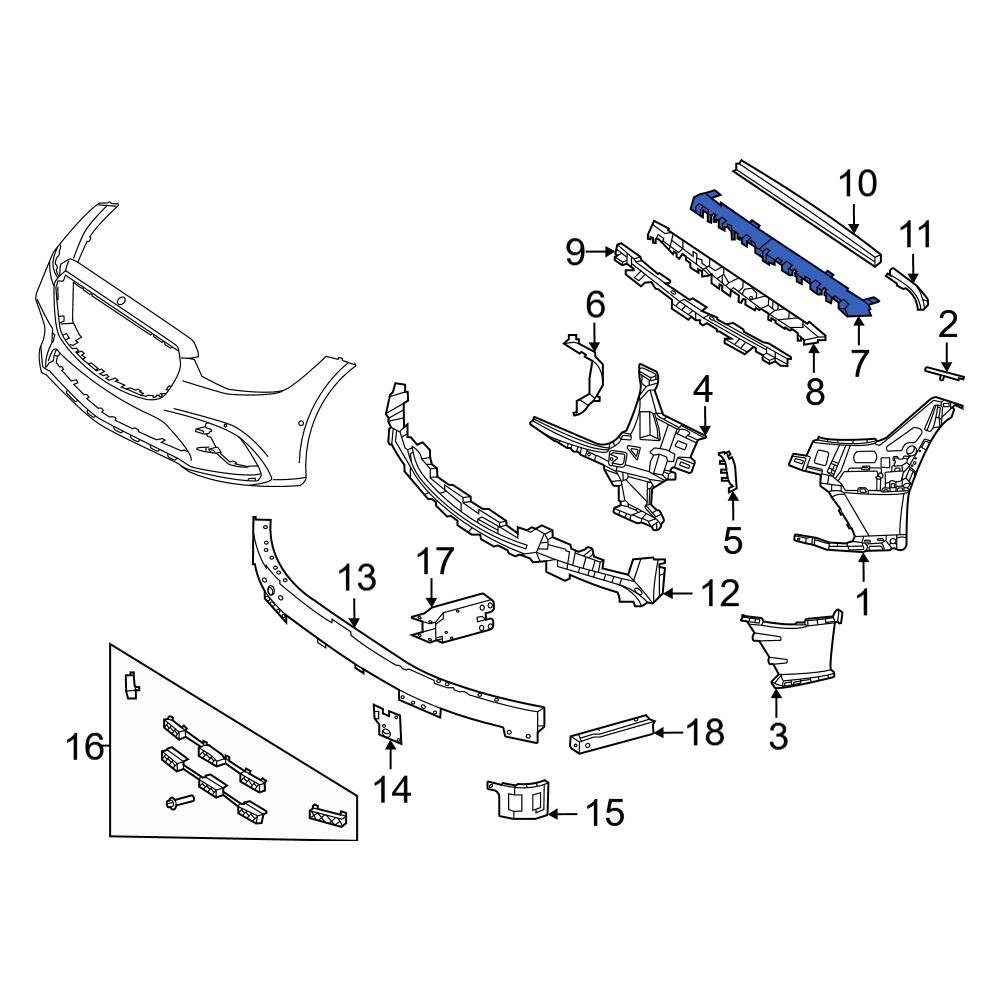 Mercedes Benz Oe Front Upper Bumper Cover Support Rail