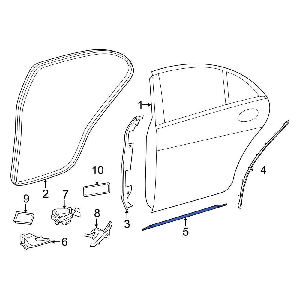 Mercedes Benz Oe Rear Left Lower Door Seal