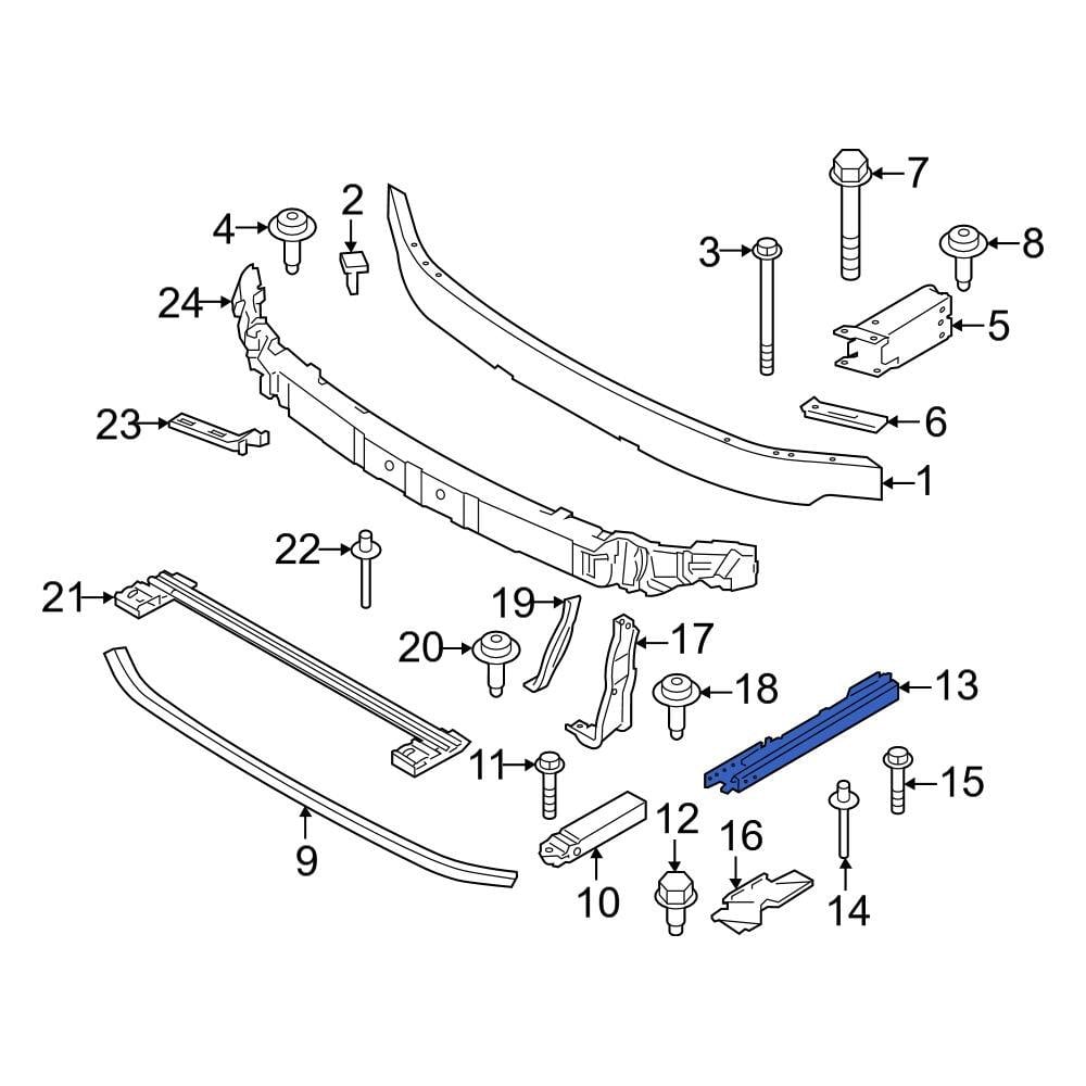 Mini Oe Front Left Lower Rearward Bumper Impact Bar Bracket