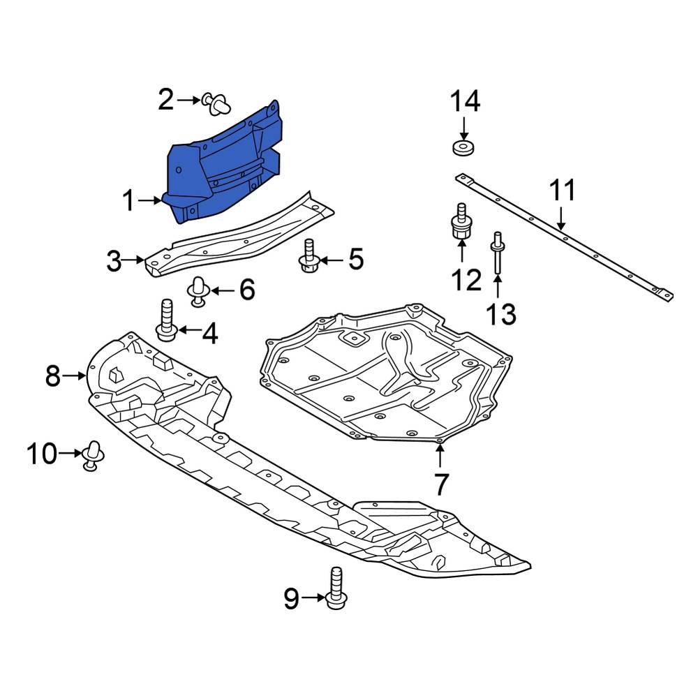 Mitsubishi OE 5370B055 Front Left Radiator Support Splash Shield