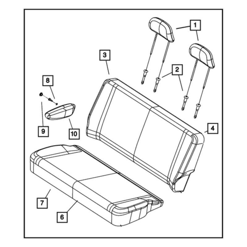 Mopar Qx D Aa Rear Seat Cushion Cover And Foam