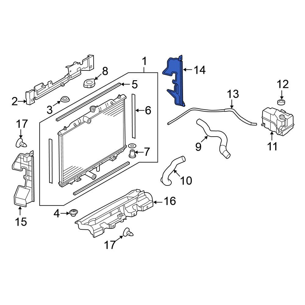 Nissan Oe Ba A Front Right Radiator Support Air Deflector