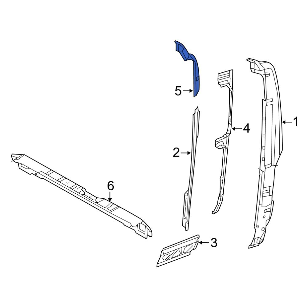 Ram OE 68134182AA Rear Left Upper Body D Pillar Reinforcement