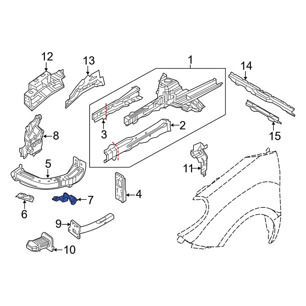 Ram Oe Aa Front Right Fender Liner Support Bracket