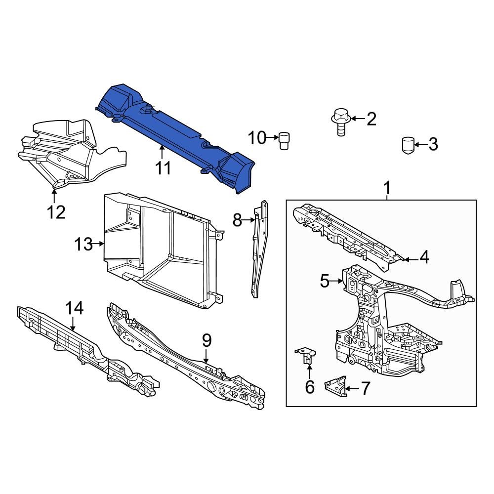 Toyota OE 16594F4010 Front Upper Radiator Support Air Deflector