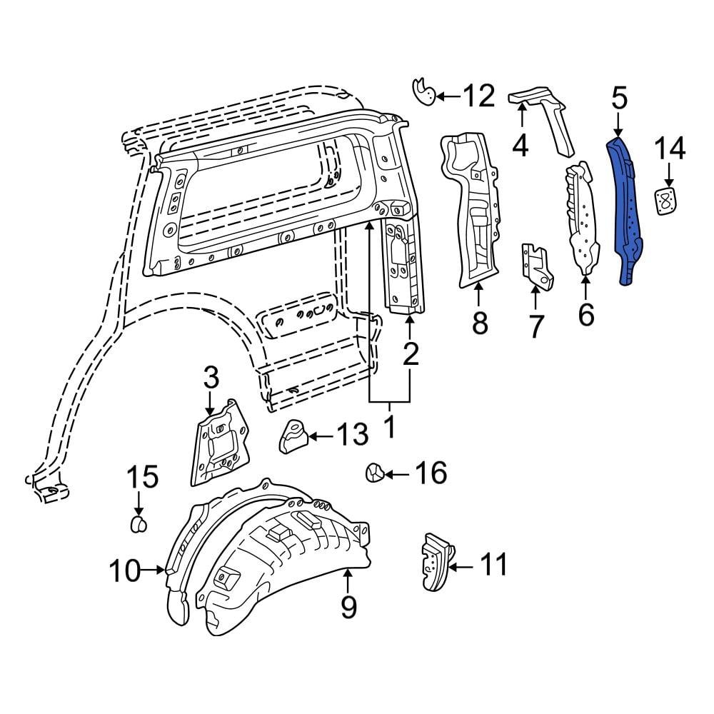 Toyota Oe Rear Left Lower Inner Quarter Panel Reinforcement