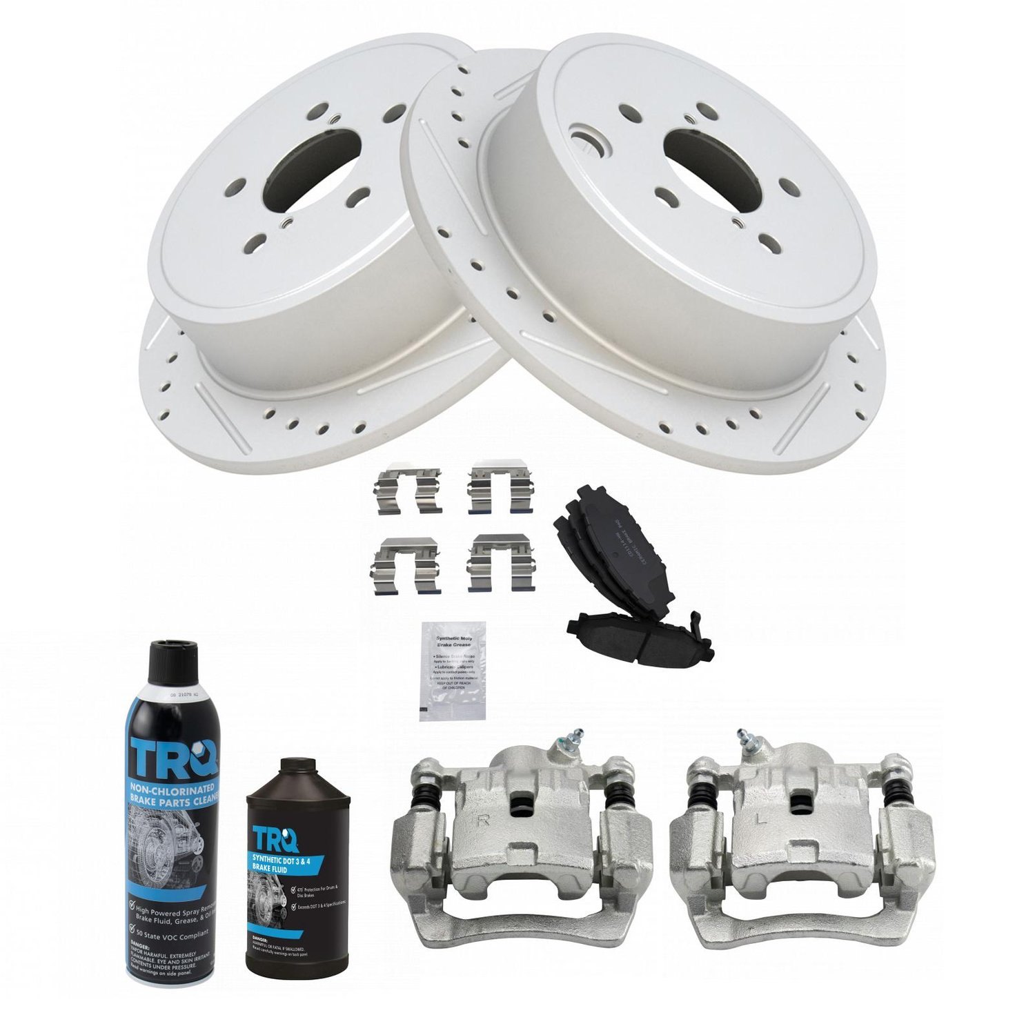 Trq Bka Performance Ceramic Rear Brake Kit With Calipers