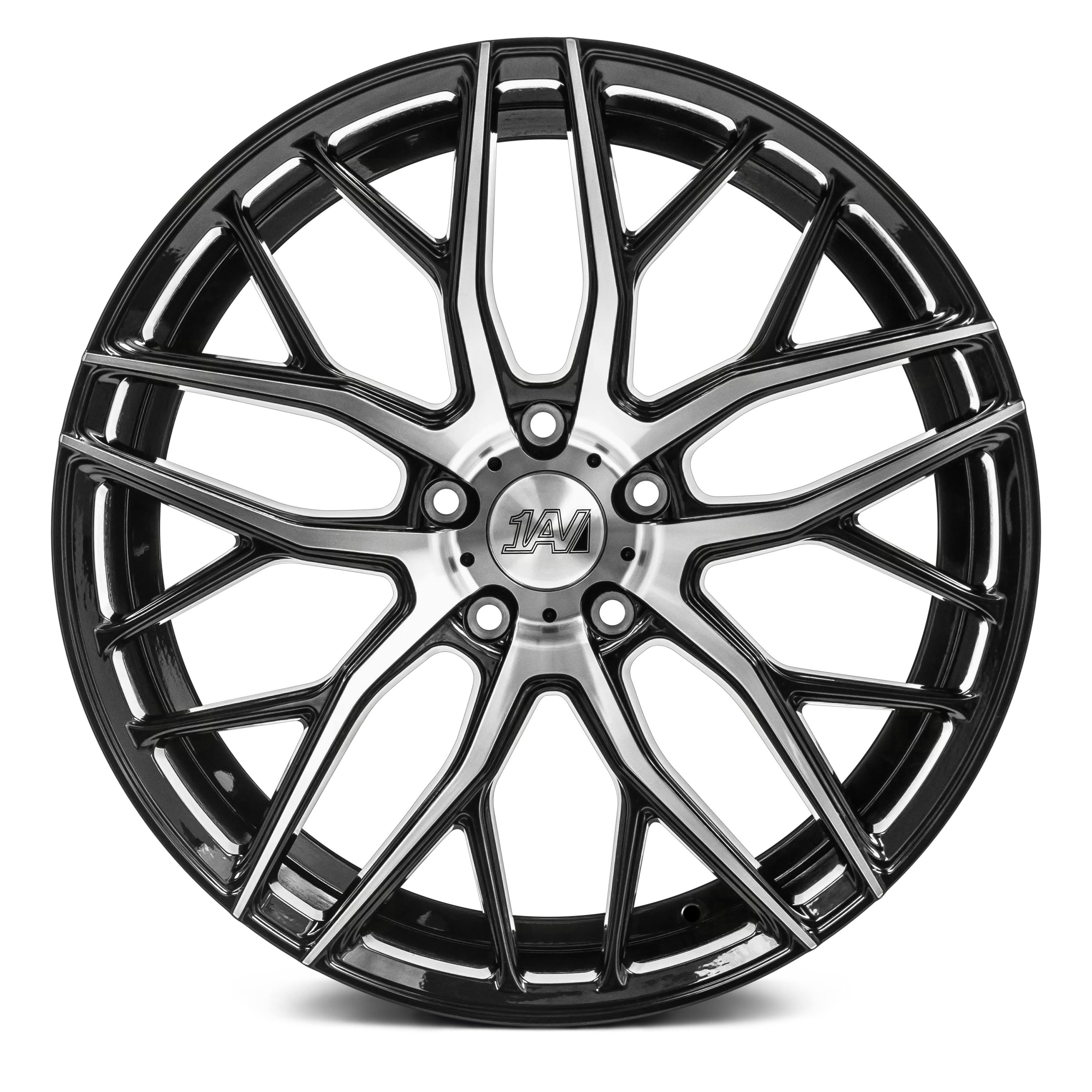 1AV® ZX11 Wheels - Gloss Black with Polished Face Rims 