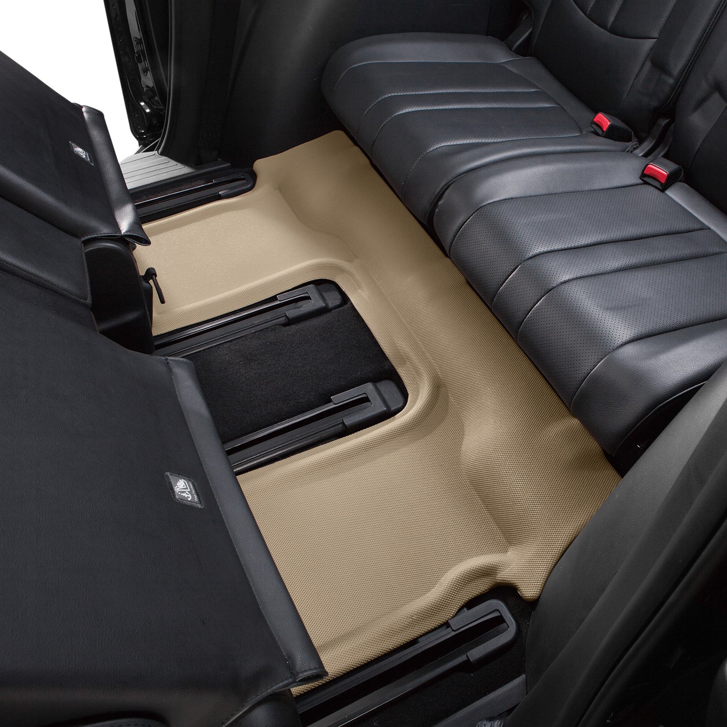 3D MAXpider Front Row Custom Fit All-Weather Floor Mat for Select Volkswagen Atlas Models Tan Kagu Rubber 